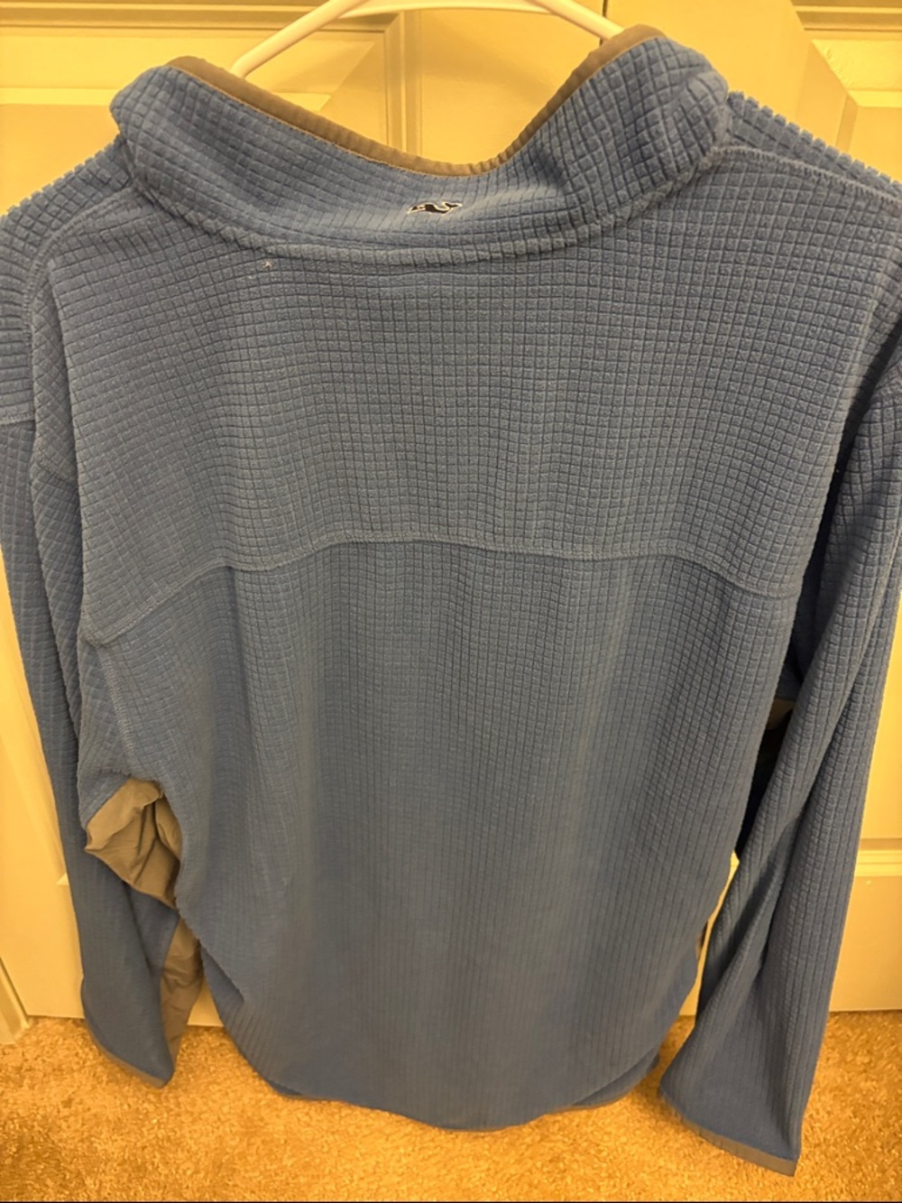 Vineyard Vines Light Blue and Tan Waffle Quarter-Zip Pullover - Picture 2 of 3